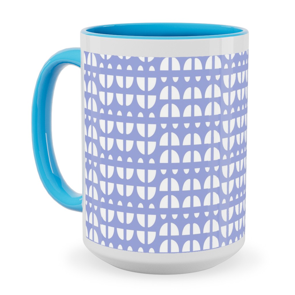 Geometric - Blue Ceramic Mug, Light Blue,  , 15oz, Blue