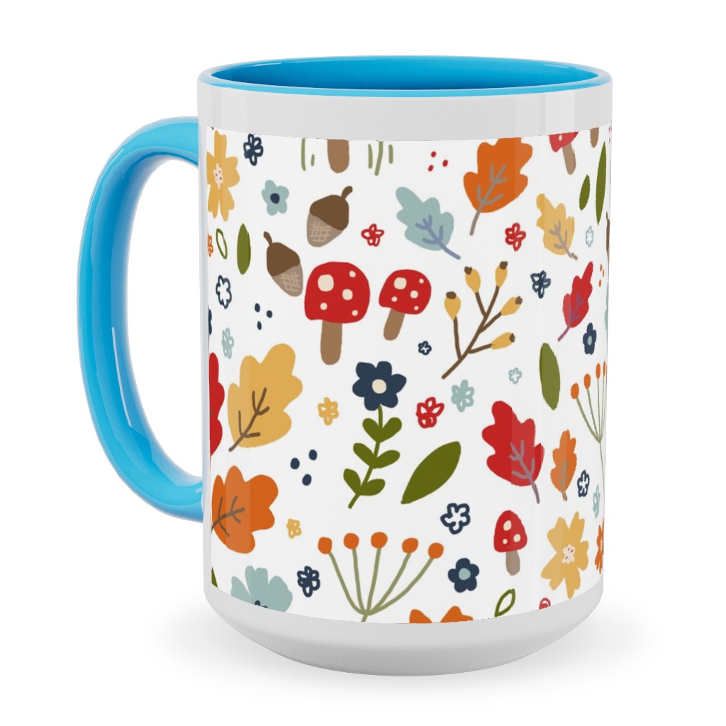 Woodland Floral - Multi Ceramic Mug, Light Blue, , 15oz, Multicolor