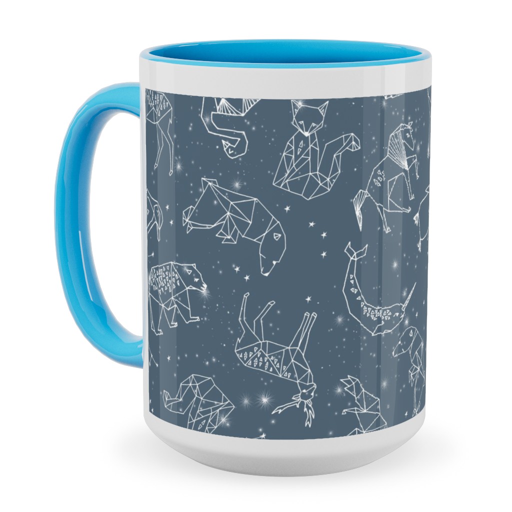 Animal Constellations - Blue Ceramic Mug, Light Blue, , 15oz, Blue, True Blue