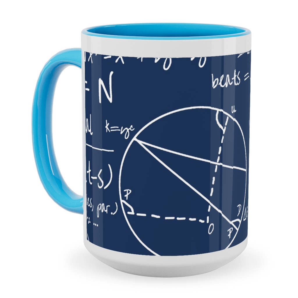 Common Equations Ceramic Mug, Light Blue, , 15oz, Blue, Park Night