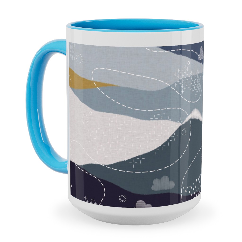 Ever Blue Mountains - Multi Ceramic Mug, Light Blue, , 15oz, Blue, True Blue