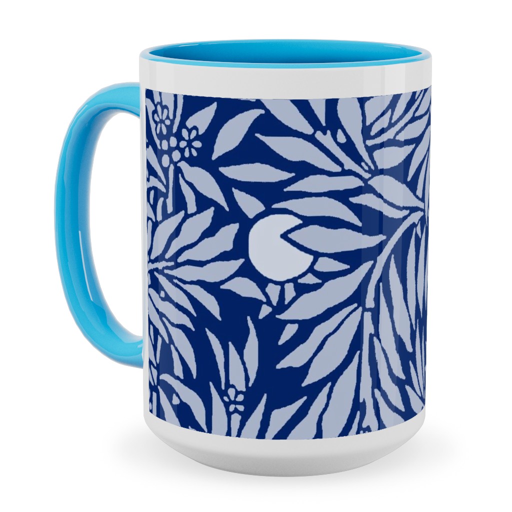 Orange Grove At Night - Blue Ceramic Mug, Light Blue,  , 15oz, Blue