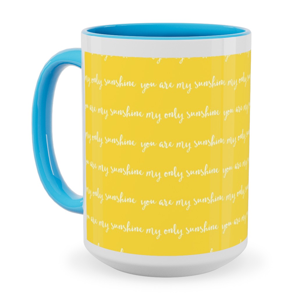 Sunshine - Yellow Ceramic Mug, Light Blue, , 15oz, Yellow, Classic Yellow