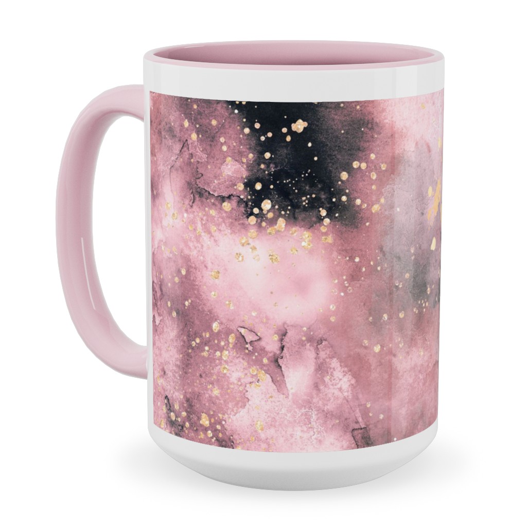 Watercolor Marble - Pink Ceramic Mug, Pink,  , 15oz, Pink