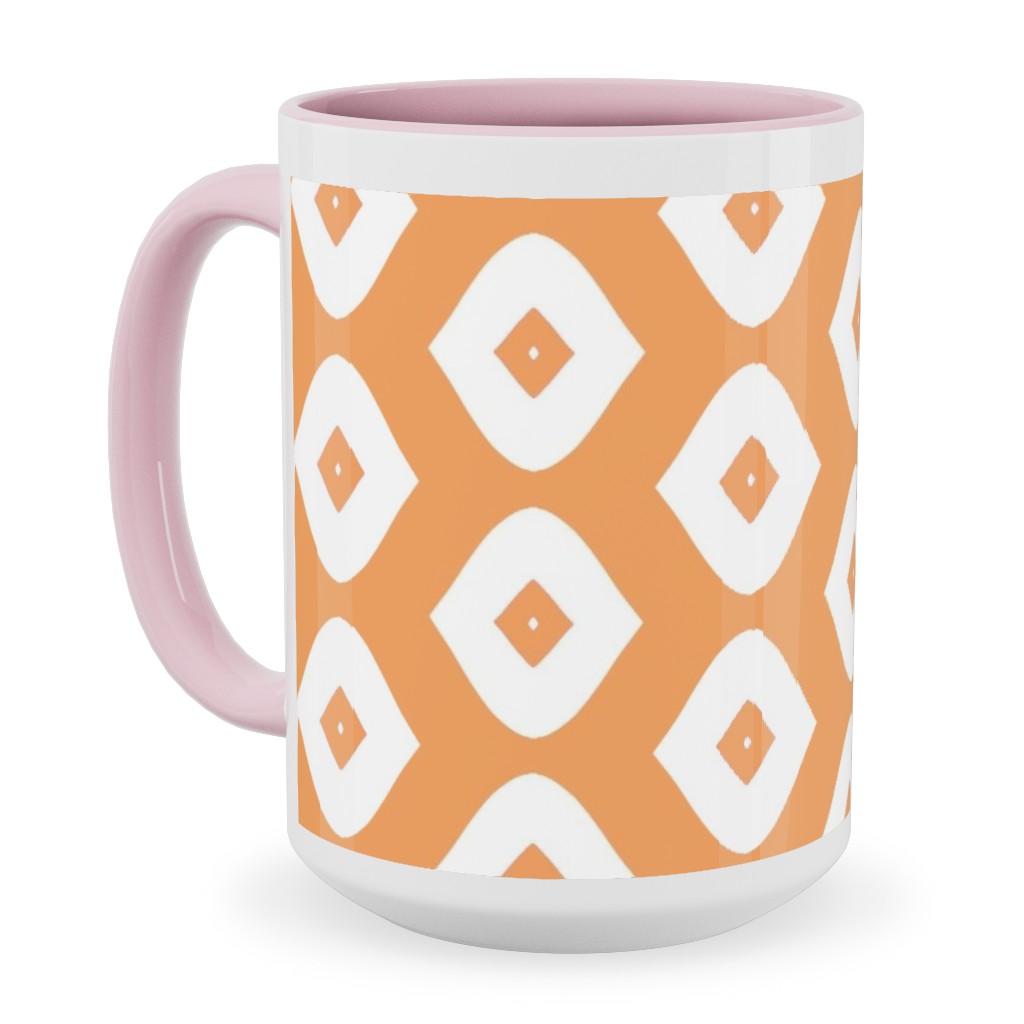 Diamond Girl - Orange Ceramic Mug, Pink,  , 15oz, Orange