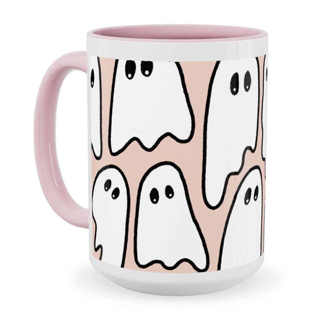 Ghosted Ghosts Ceramic Mug, Pink, , 15oz, Pink, Ballet Slipper