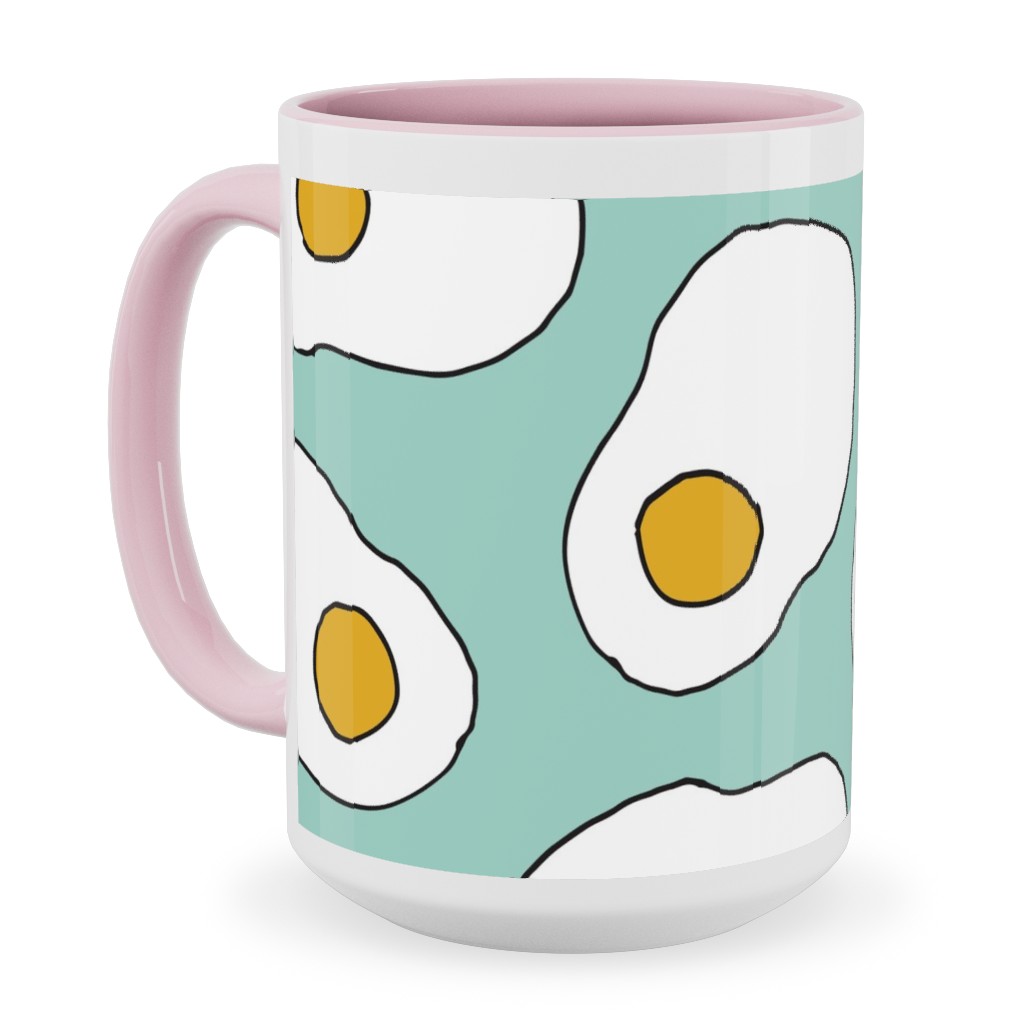 Eggs - Mint Green Ceramic Mug, Pink, , 15oz, Green, Classic Green