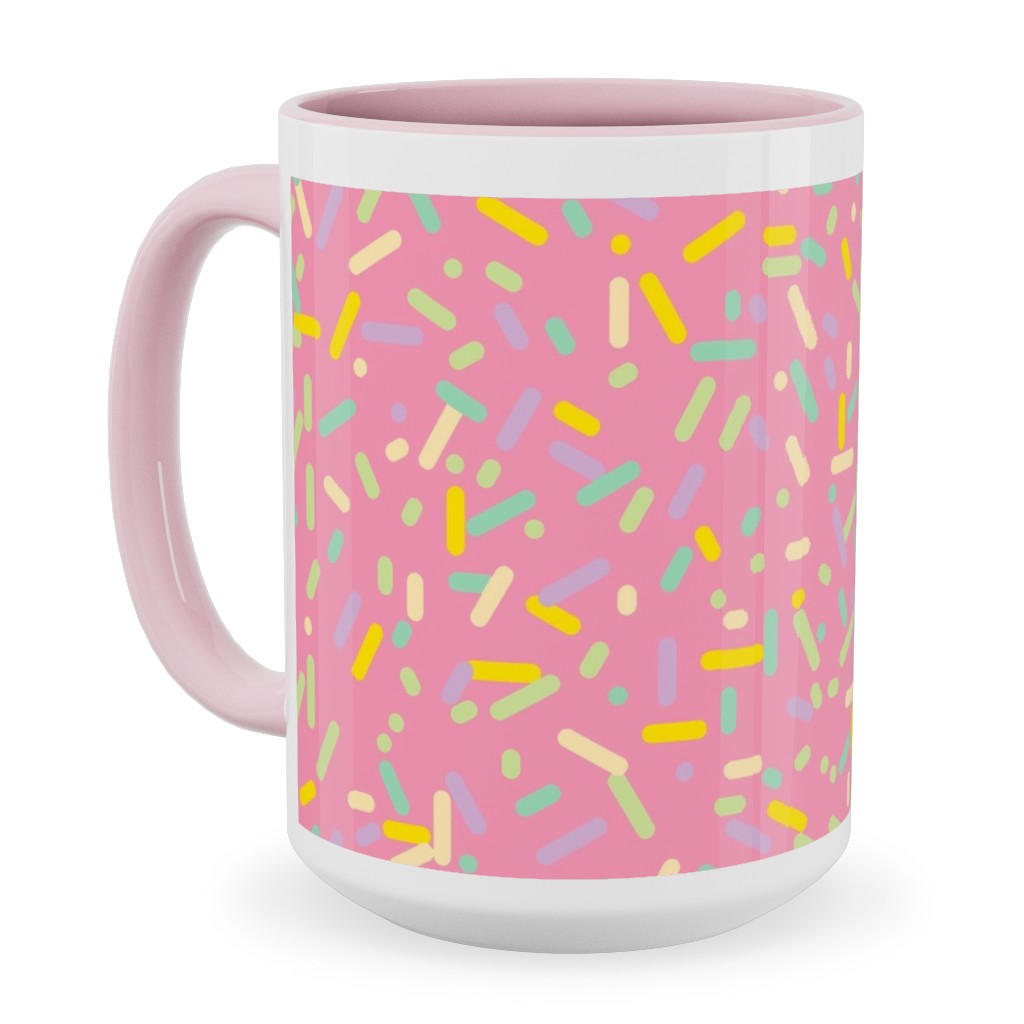 Sprinkles - Pink Ceramic Mug, Pink,  , 15oz, Pink