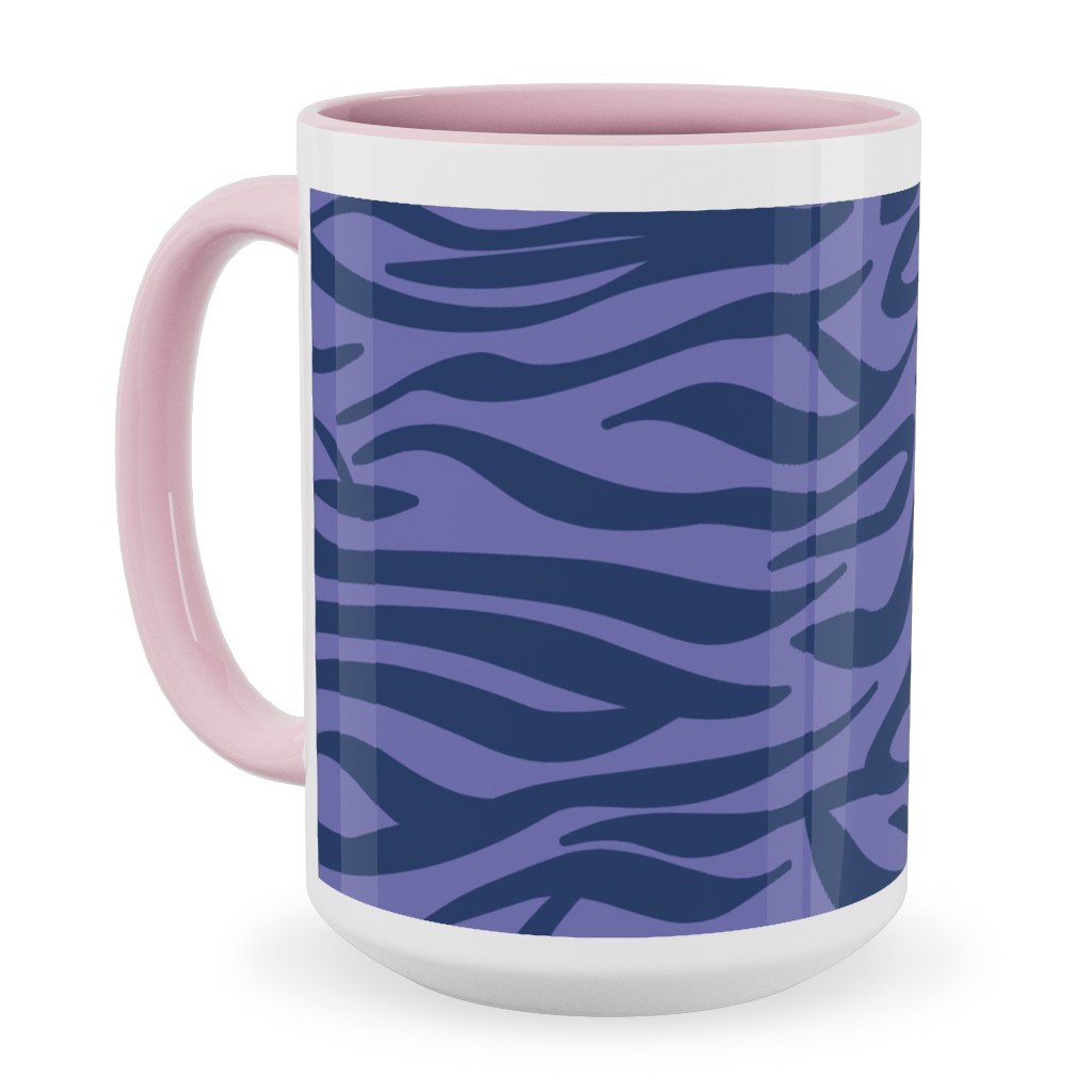 Zebra Animal Print - Purple Ceramic Mug, Pink, , 15oz, Purple, Purple