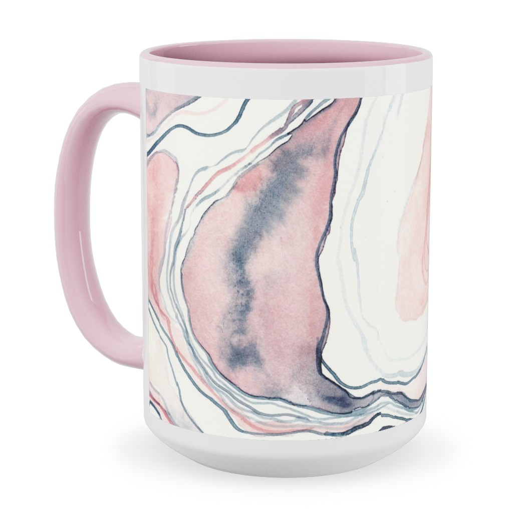 Watercolor Marble Ceramic Mug, Pink,  , 15oz, Pink