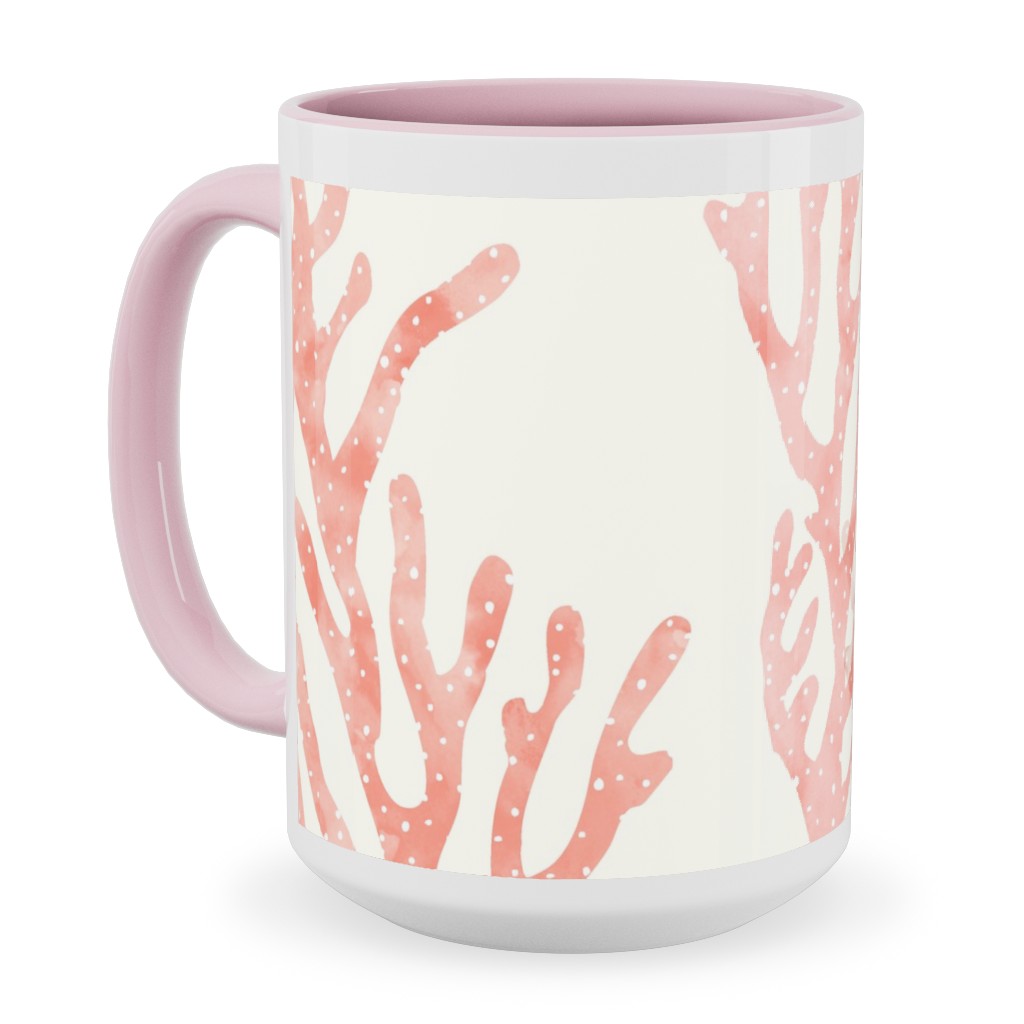 Coral Mermaid Ceramic Mug, Pink, , 15oz, Pink, Pearl