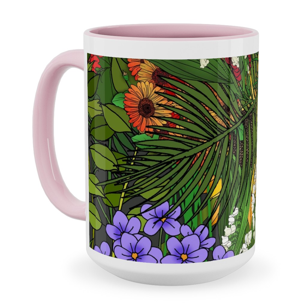 Botanic Garden Ceramic Mug, Pink, , 15oz, Multicolor