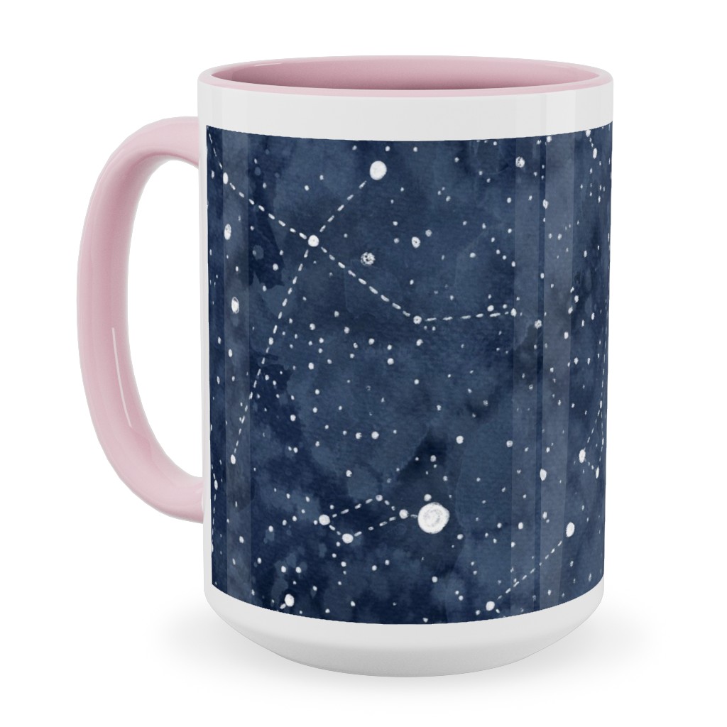 Star Constellations - Blue Ceramic Mug, Pink, , 15oz, Blue, True Blue