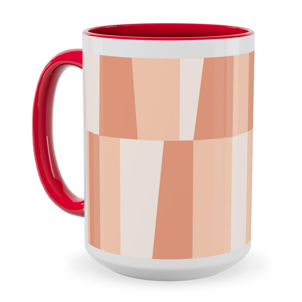 Collage Tiles - Orange Ceramic Mug, Red,  , 15oz, Orange