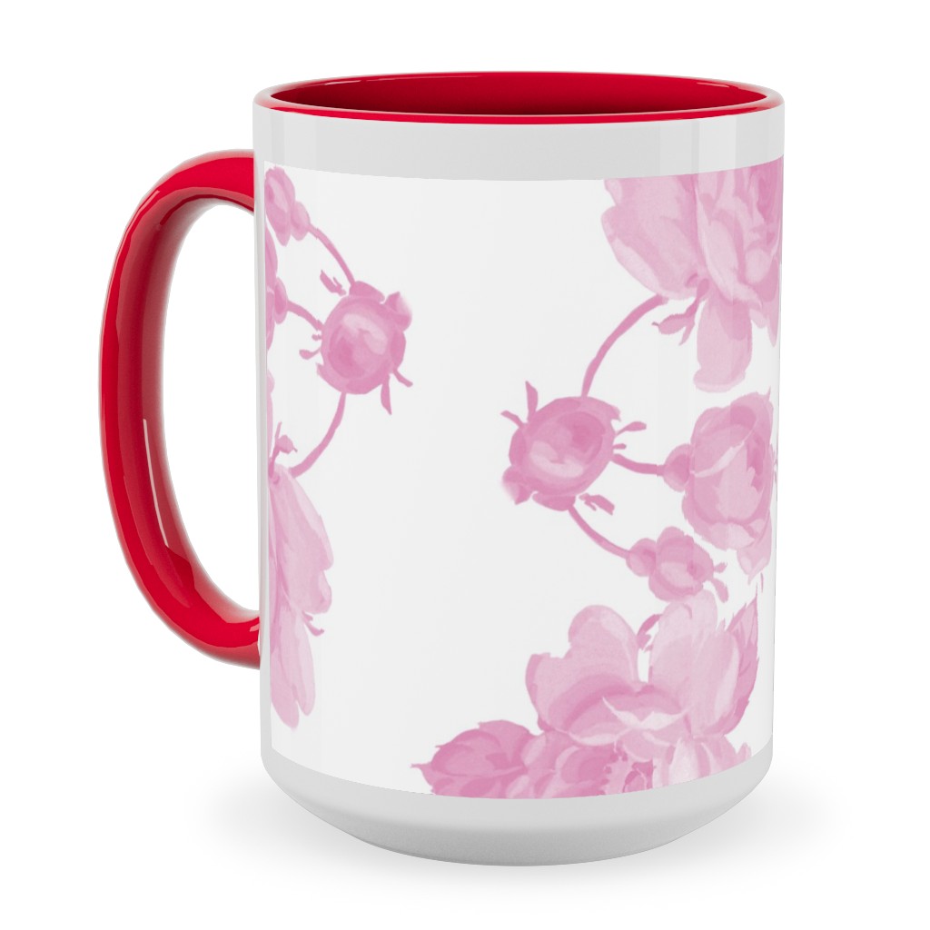 Saint Colette June Roses - Pink Ceramic Mug, Red,  , 15oz, Pink