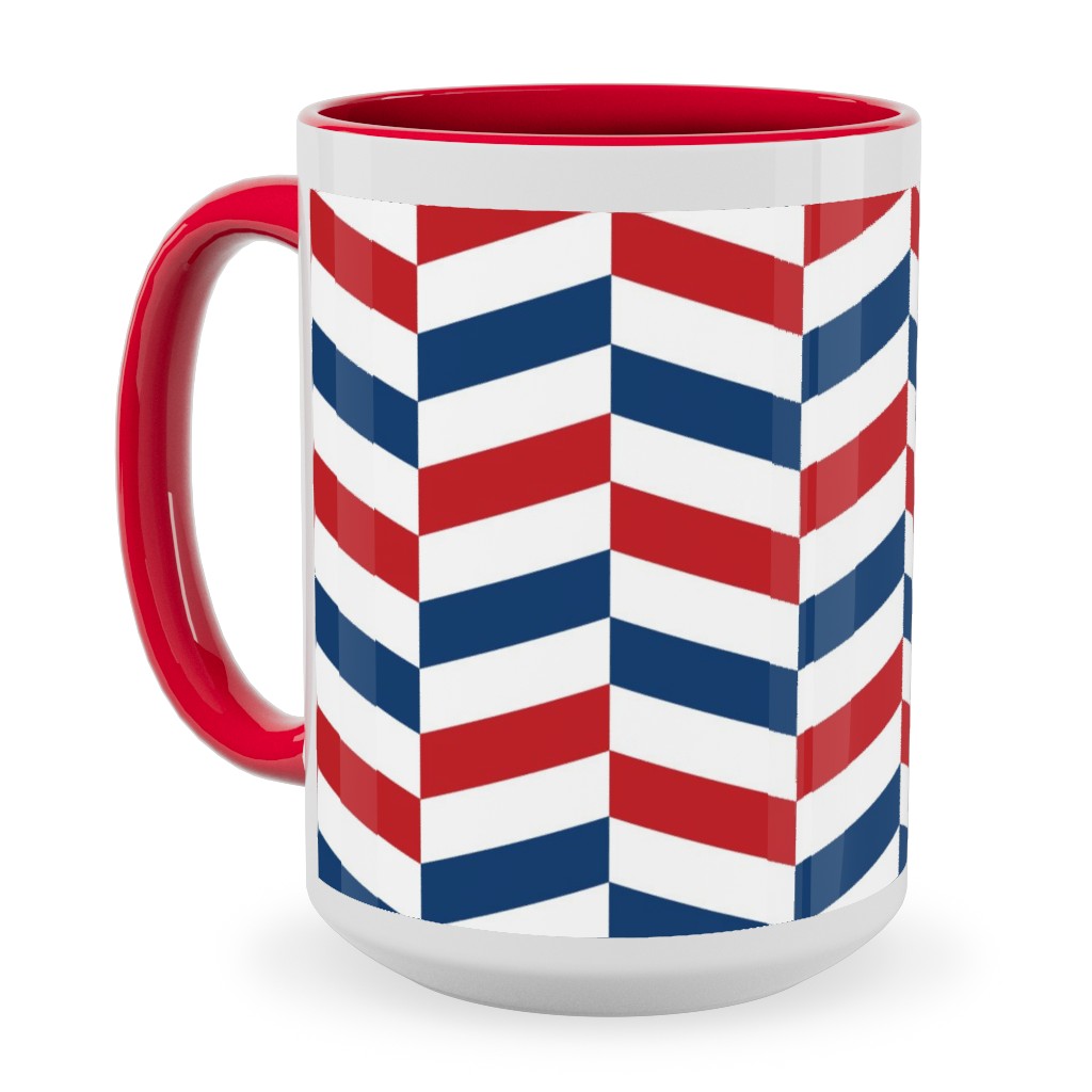 American Stripes - Multi Ceramic Mug, Red, , 15oz, Multicolor