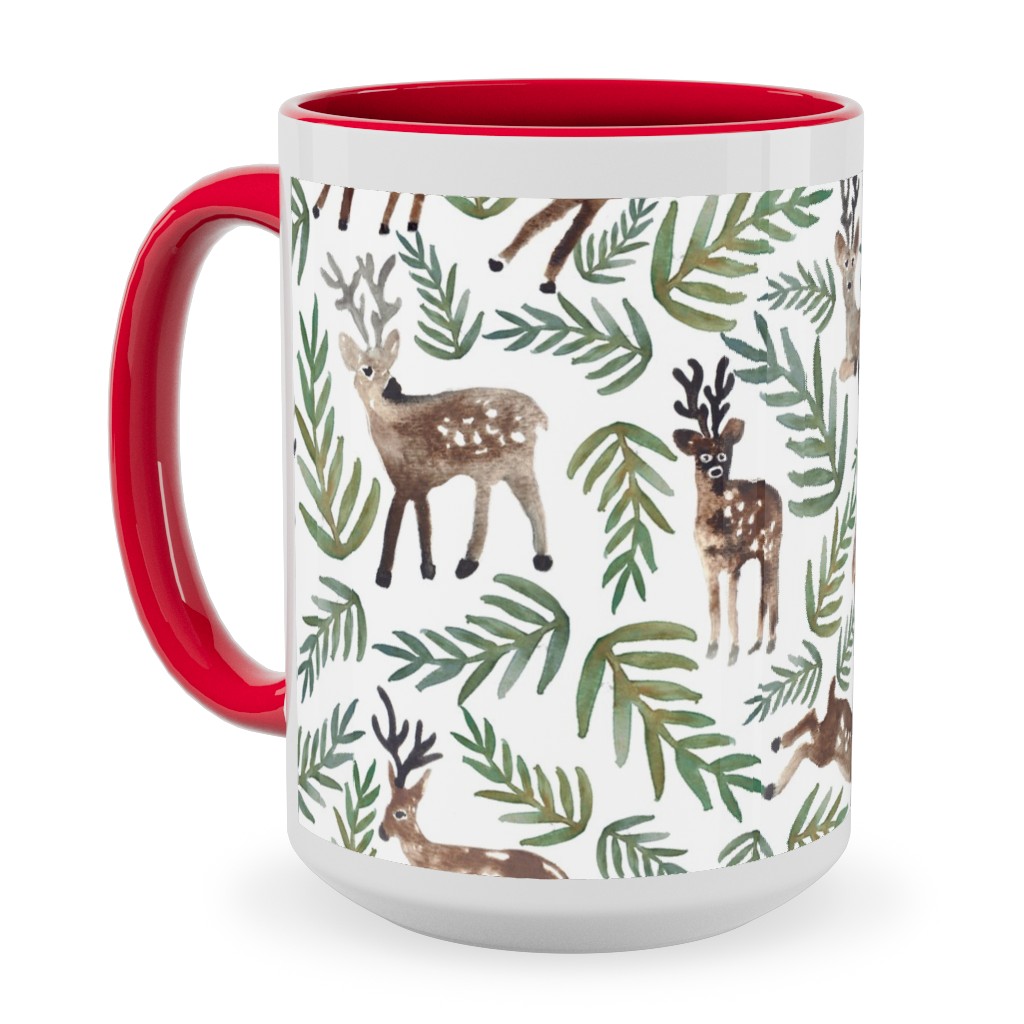 Loved Dearly - Green and Brown Ceramic Mug, Red,  , 15oz, Green