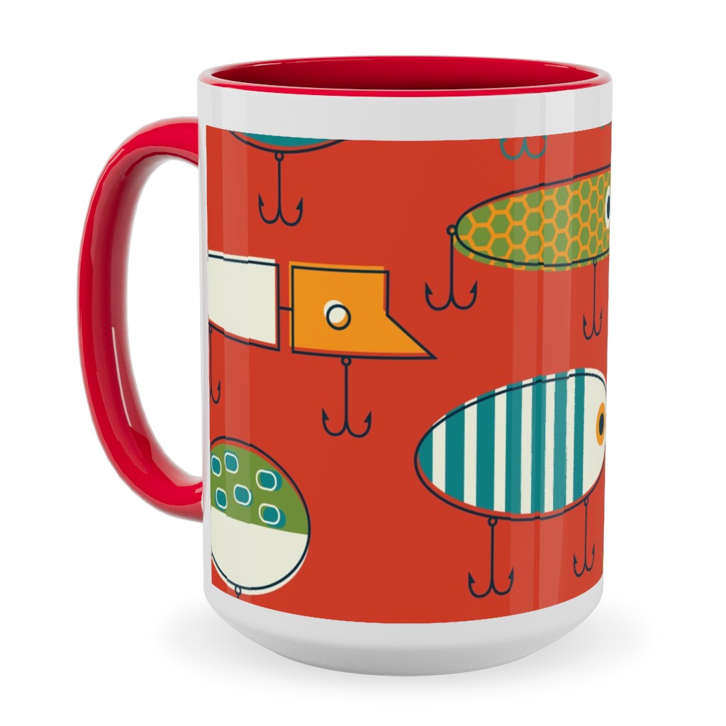 Hooked Up Ceramic Mug, Red, , 15oz, Multicolor, Rich Red