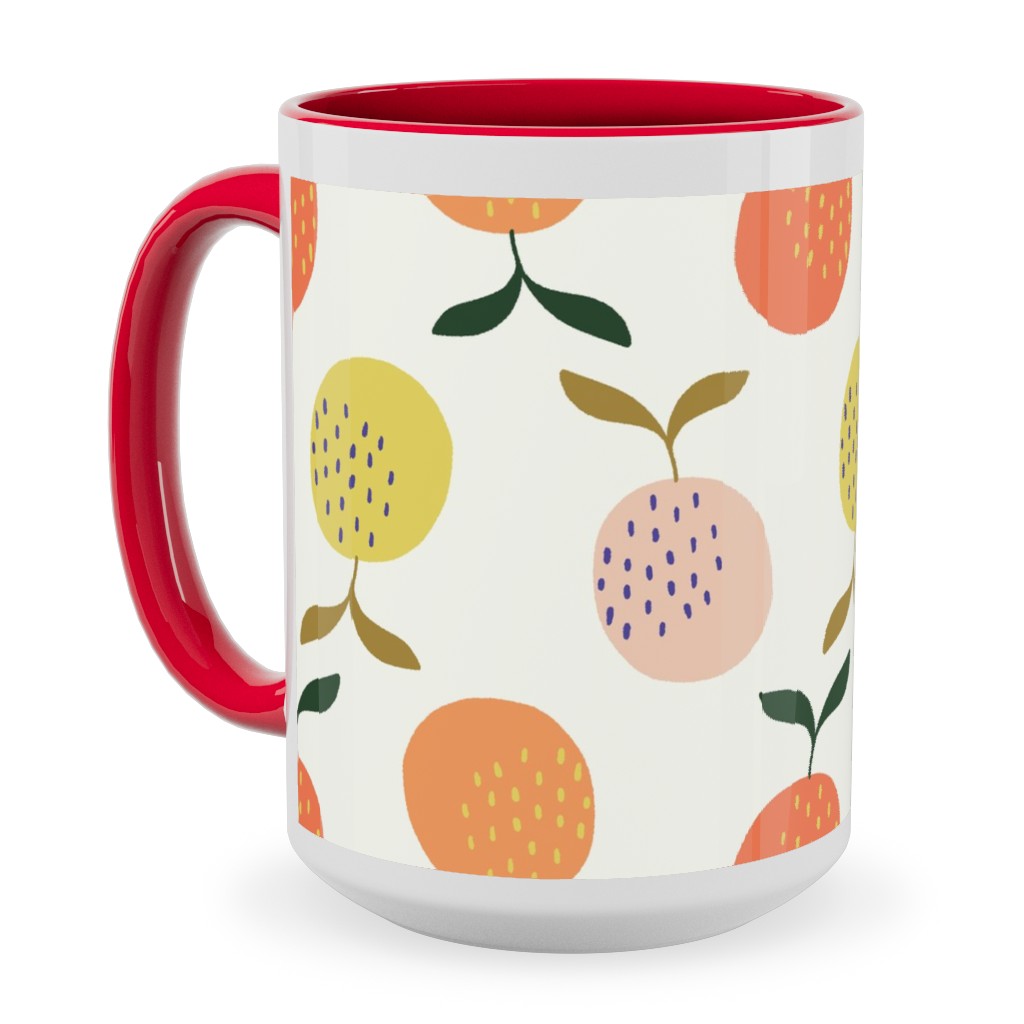 Little Oranges - Multi Ceramic Mug, Red, , 15oz, Orange, Orange