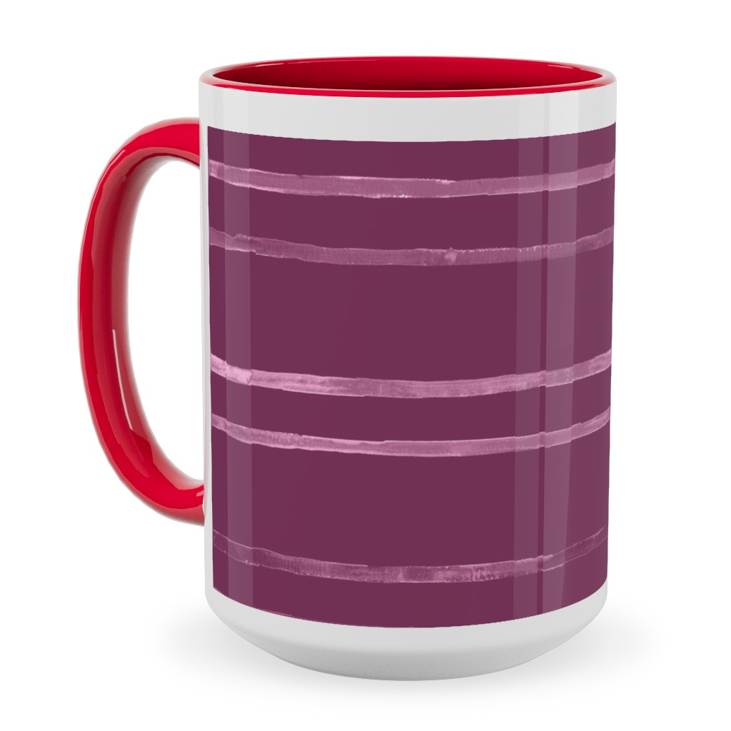 Take Flight Stripe - Rasberry Ceramic Mug, Red, , 15oz, Purple, Purple
