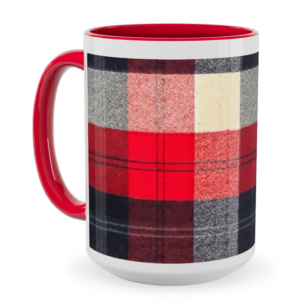 Lumberjack Flannel Buffalo Plaid - Red Ceramic Mug, Red, , 15oz, Red, Red