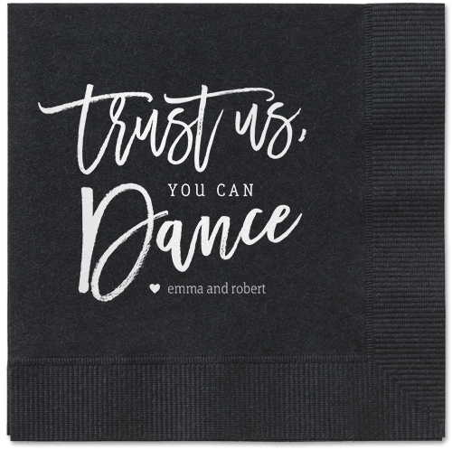 Dance Along Napkins, White, Black, White