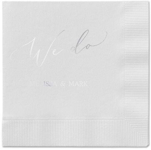 Snapshot Serenity Napkin, Grey, White, silver
