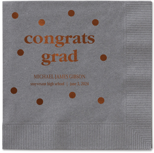 Speckled Blots Napkin, Brown, Pewter, mocha-matte