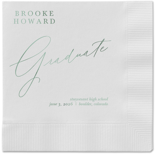 Graceful Touch Napkin, Green, White, sage