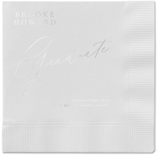 Graceful Touch Napkin, Grey, White