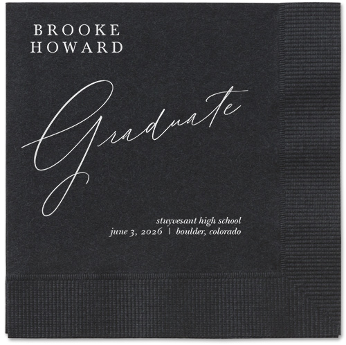 Graceful Touch Napkin, White, Black, white