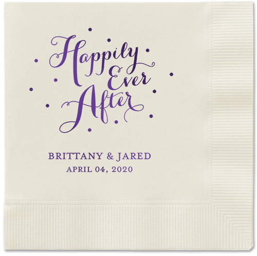 Divine Forever Napkins, Purple, Ecru, Purple