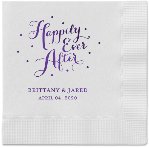 Divine Forever Napkins, Purple, White, Purple