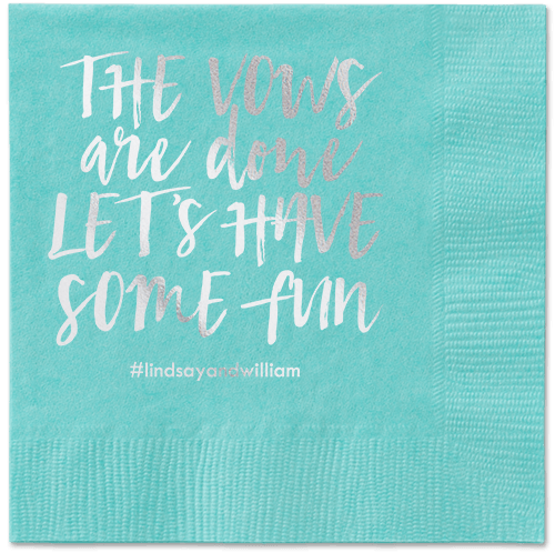 Fun Factor Napkins, Grey, Aqua, Silver