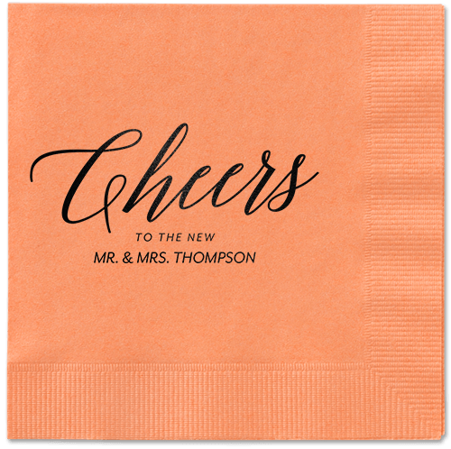 Hearty Clink Napkins, Black, Coral