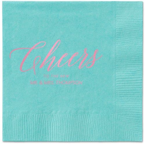 Hearty Clink Napkins, Pink, Aqua, Blush