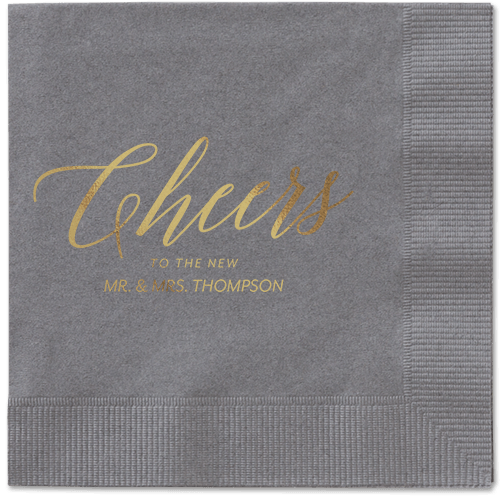 Hearty Clink Napkins, Yellow, Pewter, Gold