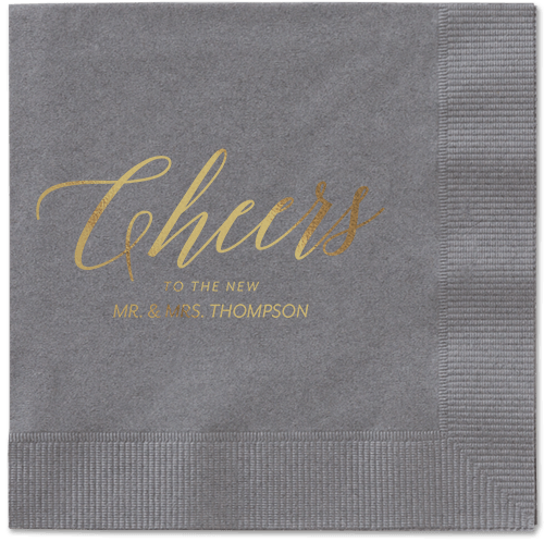 Hearty Clink Napkins, Yellow, Pewter