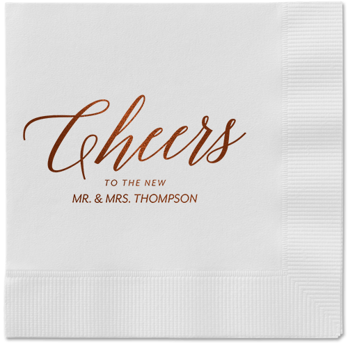 Hearty Clink Napkins, Brown, White