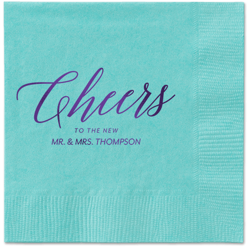 Hearty Clink Napkins, Purple, Aqua, Purple