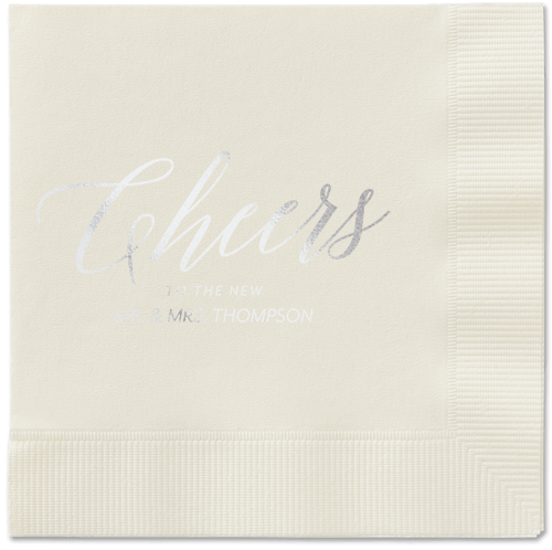 Hearty Clink Napkins, Grey, Ecru, Silver