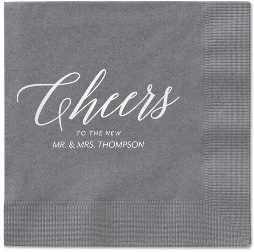 Hearty Clink Napkins, White, Pewter