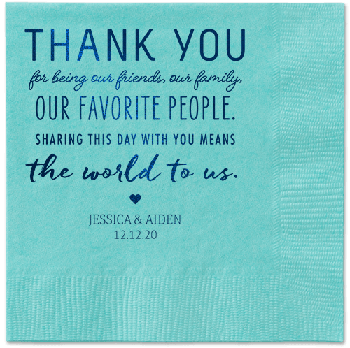 Huge Thanks Napkins, Blue, Aqua, Midnight