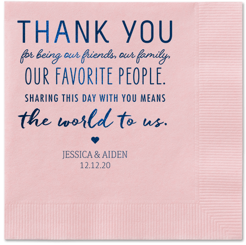 Huge Thanks Napkins, Blue, Blush, Midnight