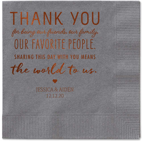 Huge Thanks Napkins, Brown, Pewter, Mocha