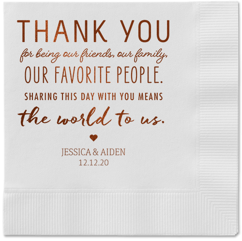 Huge Thanks Napkins, Brown, White, Mocha