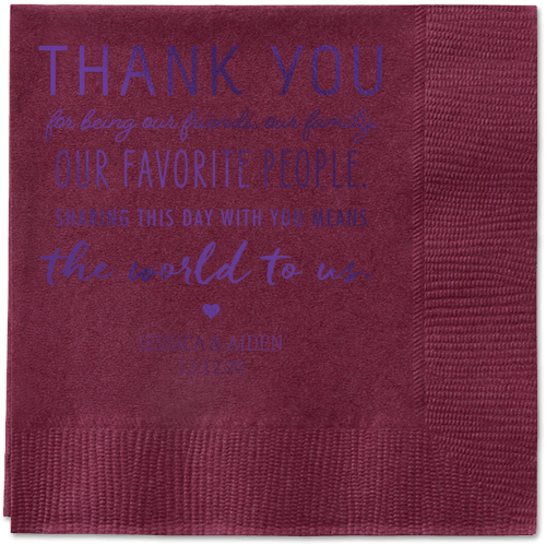 Huge Thanks Napkins, Purple, Berry