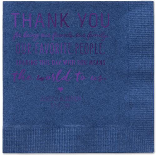 Huge Thanks Napkins, Purple, Navy