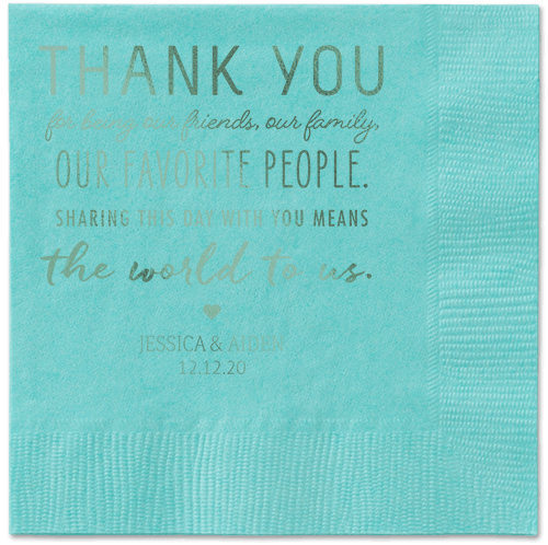 Huge Thanks Napkins, Green, Aqua