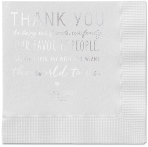 Huge Thanks Napkins, Grey, White